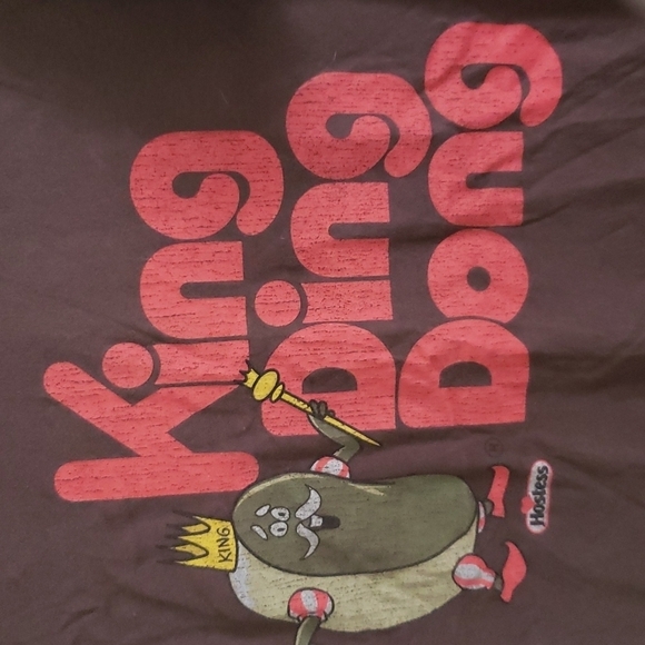 King ding dong graphic tee shirt, brown, snacks, hostess, women's size small - Picture 3 of 5